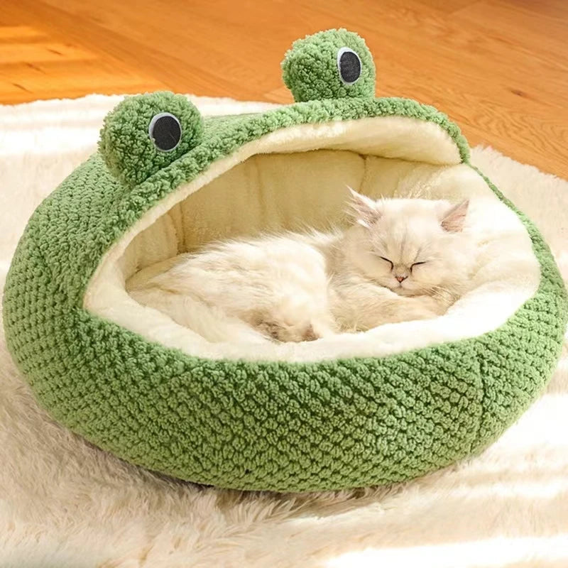 Cómoda cama verde para mascotas "Mr. Froggy" - ¡Ribbit-ribbit! 🐸