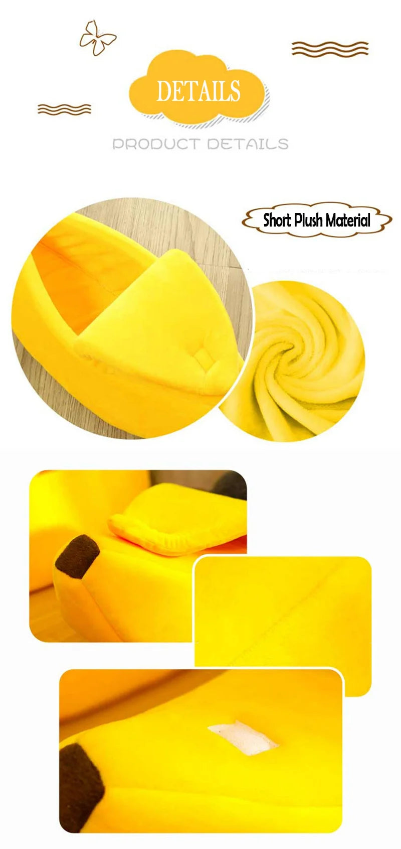 🍌Cama para kitty, doggy y hámster con forma de plátano "Mellow Yellow"🍌