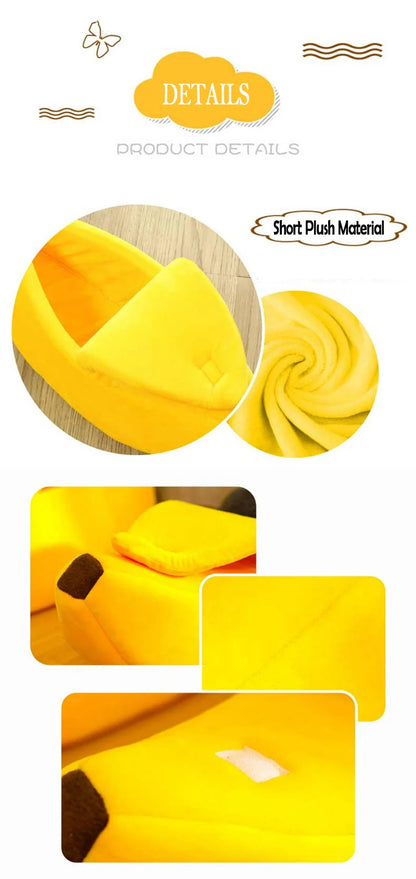 🍌Cama para kitty, doggy y hámster con forma de plátano "Mellow Yellow"🍌