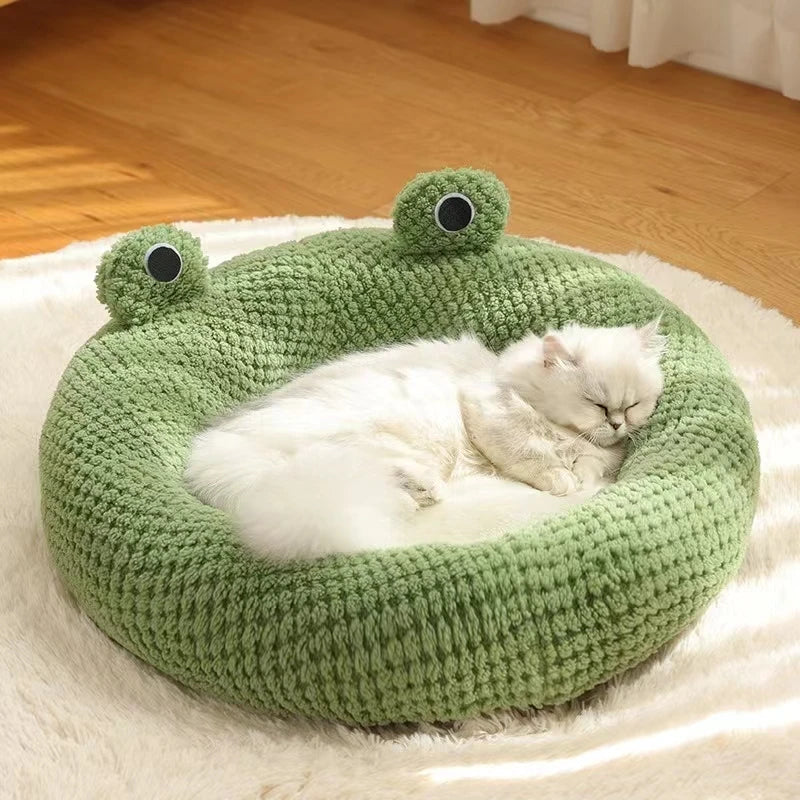 Cómoda cama verde para mascotas "Mr. Froggy" - ¡Ribbit-ribbit! 🐸