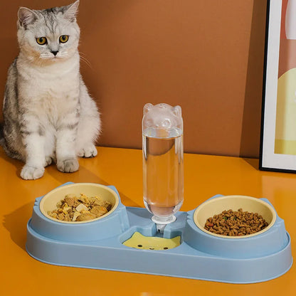 😺"Miaow Munchies" - Tazones para kitty con dispensadora de agua💦