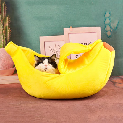 🍌Cama para kitty, doggy y hámster con forma de plátano "Mellow Yellow"🍌