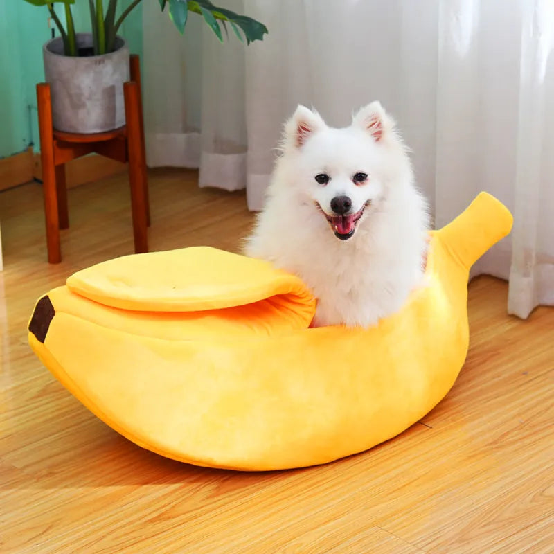 🍌Cama para kitty, doggy y hámster con forma de plátano "Mellow Yellow"🍌