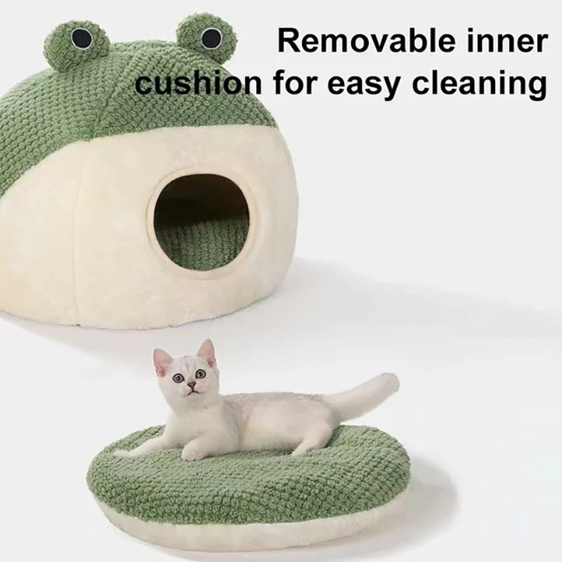 Cómoda cama verde para mascotas "Mr. Froggy" - ¡Ribbit-ribbit! 🐸