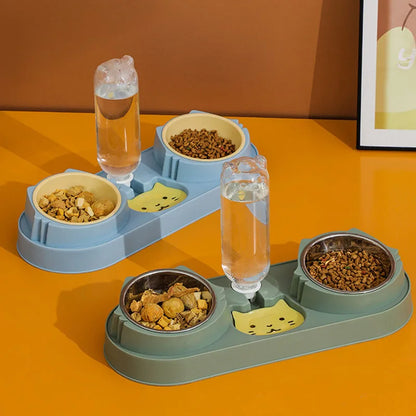 😺"Miaow Munchies" - Tazones para kitty con dispensadora de agua💦