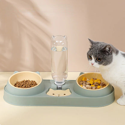 😺"Miaow Munchies" - Tazones para kitty con dispensadora de agua💦