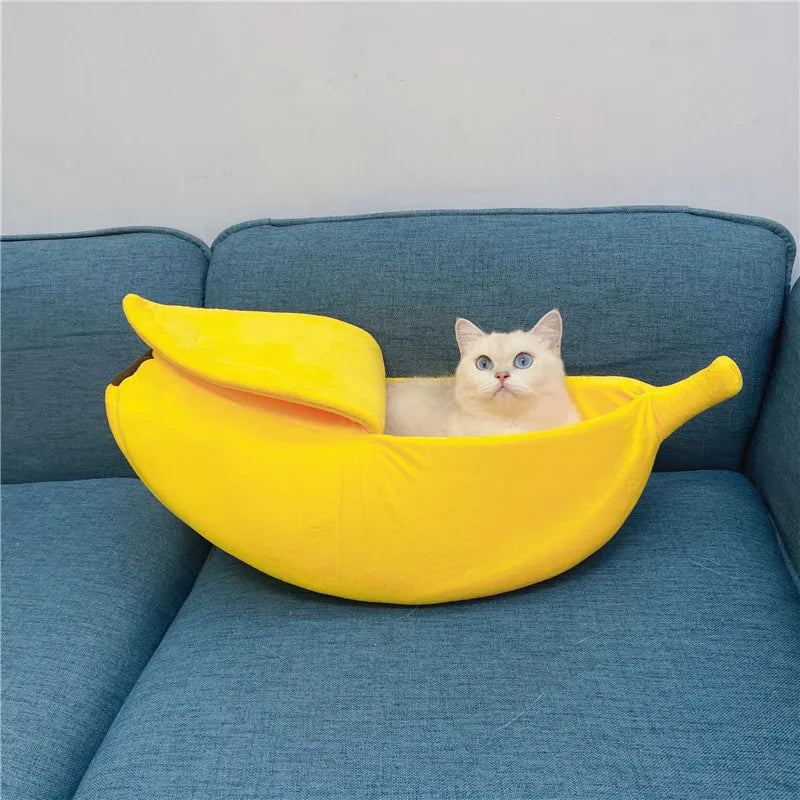 🍌Cama para kitty, doggy y hámster con forma de plátano "Mellow Yellow"🍌